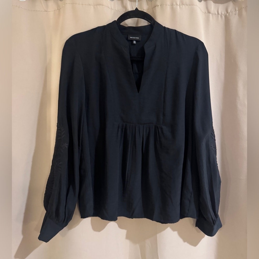 Who What Wear Black Long Sleeve Blouse